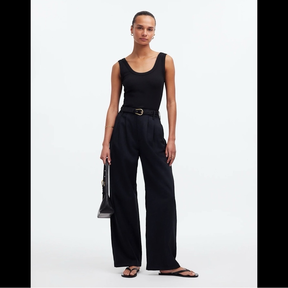 Madewell Black Wide Leg Harlow Pants
